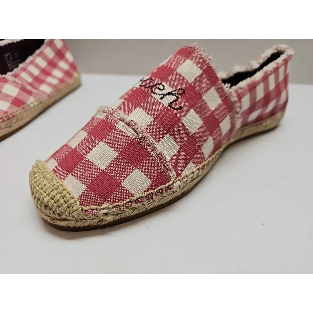 COACH‎ CELINA GINGHAM ESPADRILLE STRAWBERRY/CHALK SHOES WOMEN'S SIZE 11